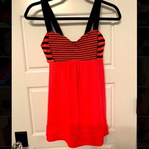 lulu lemon orange and baby tank. size 8